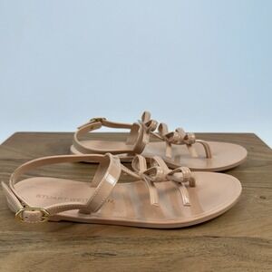 Womens Stuart Weitzman Felicity Jelly Nude Strappy Bow Sandals Shoes Size‎ 7 B
